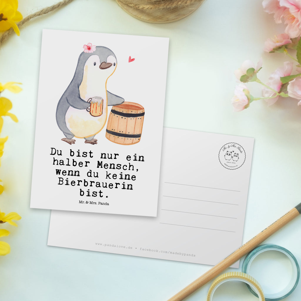 Postkarte Bierbrauerin mit Herz Geschenkkarte, Grußkarte, Karte, Einladung, Ansichtskarte, Geburtstagskarte, Einladungskarte, Beruf, Ausbildung, Jubiläum, Abschied, Rente, Kollege, Kollegin, Geschenk, Schenken, Arbeitskollege, Mitarbeiter, Firma, Danke, Dankeschön, Bierbrauerin, Biertrinkerin, Bierkennerin, Biergeschenk, Hobbybrauen, Heimbrauen, Selbstbrauen, Bierliebe, Bierfass