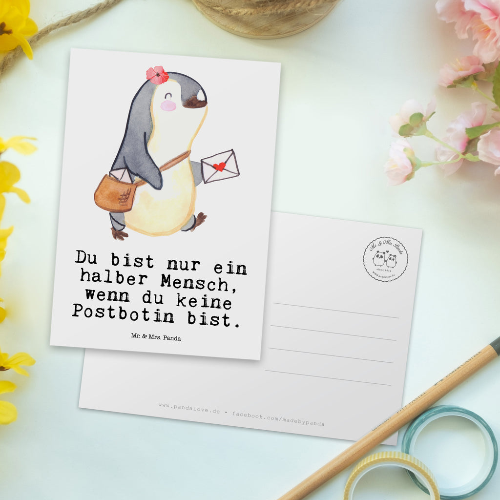 Postkarte Postbotin mit Herz Geschenkkarte, Grußkarte, Karte, Einladung, Ansichtskarte, Geburtstagskarte, Einladungskarte, Dankeskarte, Beruf, Ausbildung, Jubiläum, Abschied, Rente, Kollege, Kollegin, Geschenk, Schenken, Arbeitskollege, Mitarbeiter, Firma, Danke, Dankeschön, Postbotin, Briefzustellerin, Briefträgerin, Postlerin