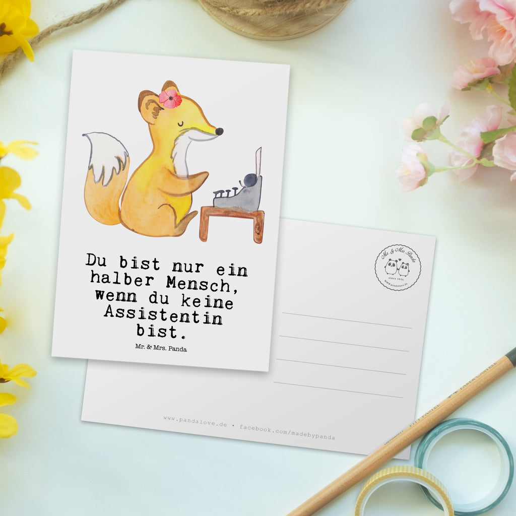 Postkarte Assistentin mit Herz Geschenkkarte, Grußkarte, Karte, Einladung, Ansichtskarte, Geburtstagskarte, Einladungskarte, Beruf, Ausbildung, Jubiläum, Abschied, Rente, Kollege, Kollegin, Geschenk, Schenken, Arbeitskollege, Mitarbeiter, Firma, Danke, Dankeschön