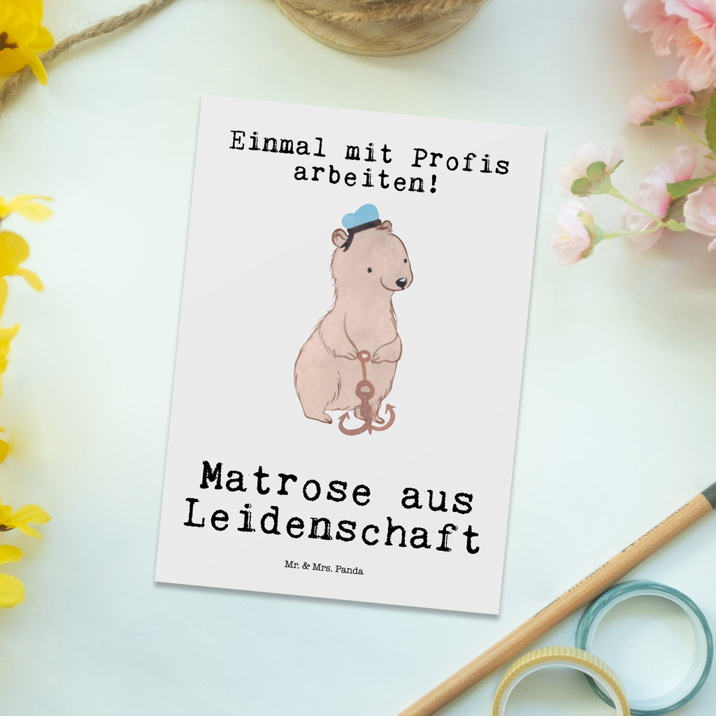 Postkarte Matrose aus Leidenschaft Geschenkkarte, Grußkarte, Karte, Einladung, Ansichtskarte, Geburtstagskarte, Einladungskarte, Dankeskarte, Beruf, Ausbildung, Jubiläum, Abschied, Rente, Kollege, Kollegin, Geschenk, Schenken, Arbeitskollege, Mitarbeiter, Firma, Danke, Dankeschön, Matrose, Seemann, Seeleute, Schiff, Schiffsmechaniker