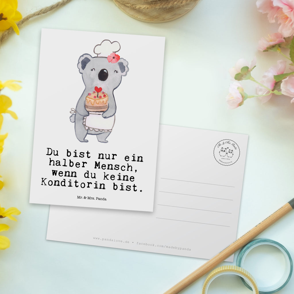Postkarte Konditorin mit Herz Geschenkkarte, Grußkarte, Karte, Einladung, Ansichtskarte, Geburtstagskarte, Einladungskarte, Dankeskarte, Beruf, Ausbildung, Jubiläum, Abschied, Rente, Kollege, Kollegin, Geschenk, Schenken, Arbeitskollege, Mitarbeiter, Firma, Danke, Dankeschön, Konditorin, Kuchenbäckerin, Patissierin, Confiseurin, Bäckerin