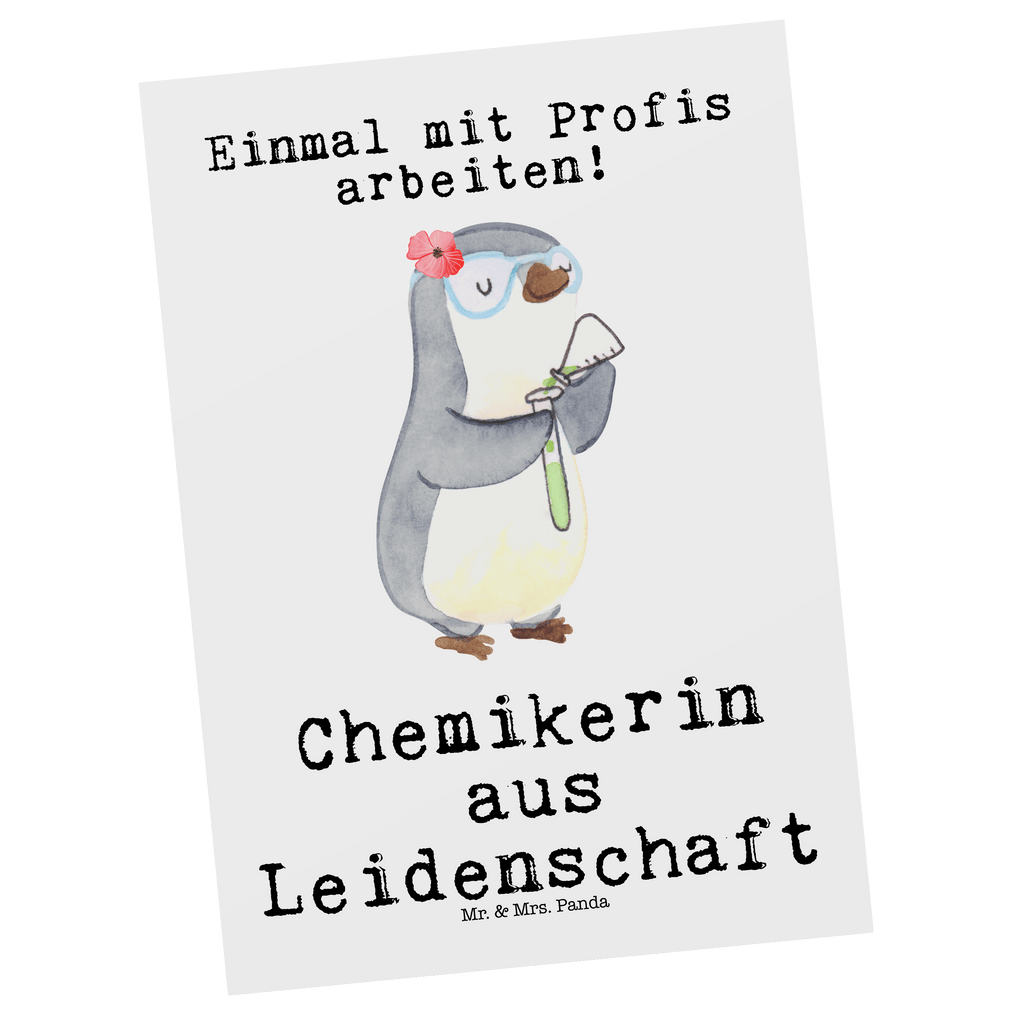Postkarte Chemikerin aus Leidenschaft Geschenkkarte, Grußkarte, Karte, Einladung, Ansichtskarte, Geburtstagskarte, Einladungskarte, Dankeskarte, Beruf, Ausbildung, Jubiläum, Abschied, Rente, Kollege, Kollegin, Geschenk, Schenken, Arbeitskollege, Mitarbeiter, Firma, Danke, Dankeschön, Chemikerin, Chemielaborantin, Naturwissenschaftlerin, Labor, Studium, Forschung, Wissenschaftlerin