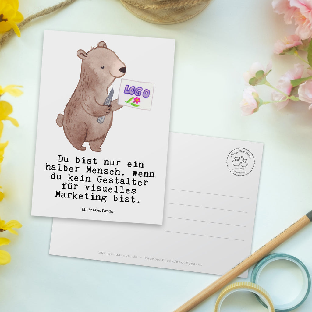 Postkarte Gestalter für visuelles Marketing mit Herz Geschenkkarte, Grußkarte, Karte, Einladung, Ansichtskarte, Geburtstagskarte, Einladungskarte, Dankeskarte, Beruf, Ausbildung, Jubiläum, Abschied, Rente, Kollege, Kollegin, Geschenk, Schenken, Arbeitskollege, Mitarbeiter, Firma, Danke, Dankeschön