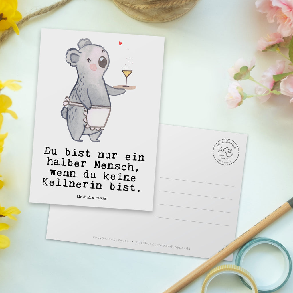 Postkarte Kellnerin mit Herz Geschenkkarte, Grußkarte, Karte, Einladung, Ansichtskarte, Geburtstagskarte, Einladungskarte, Dankeskarte, Beruf, Ausbildung, Jubiläum, Abschied, Rente, Kollege, Kollegin, Geschenk, Schenken, Arbeitskollege, Mitarbeiter, Firma, Danke, Dankeschön, Kellnerin, Servicekraft, Restaurant