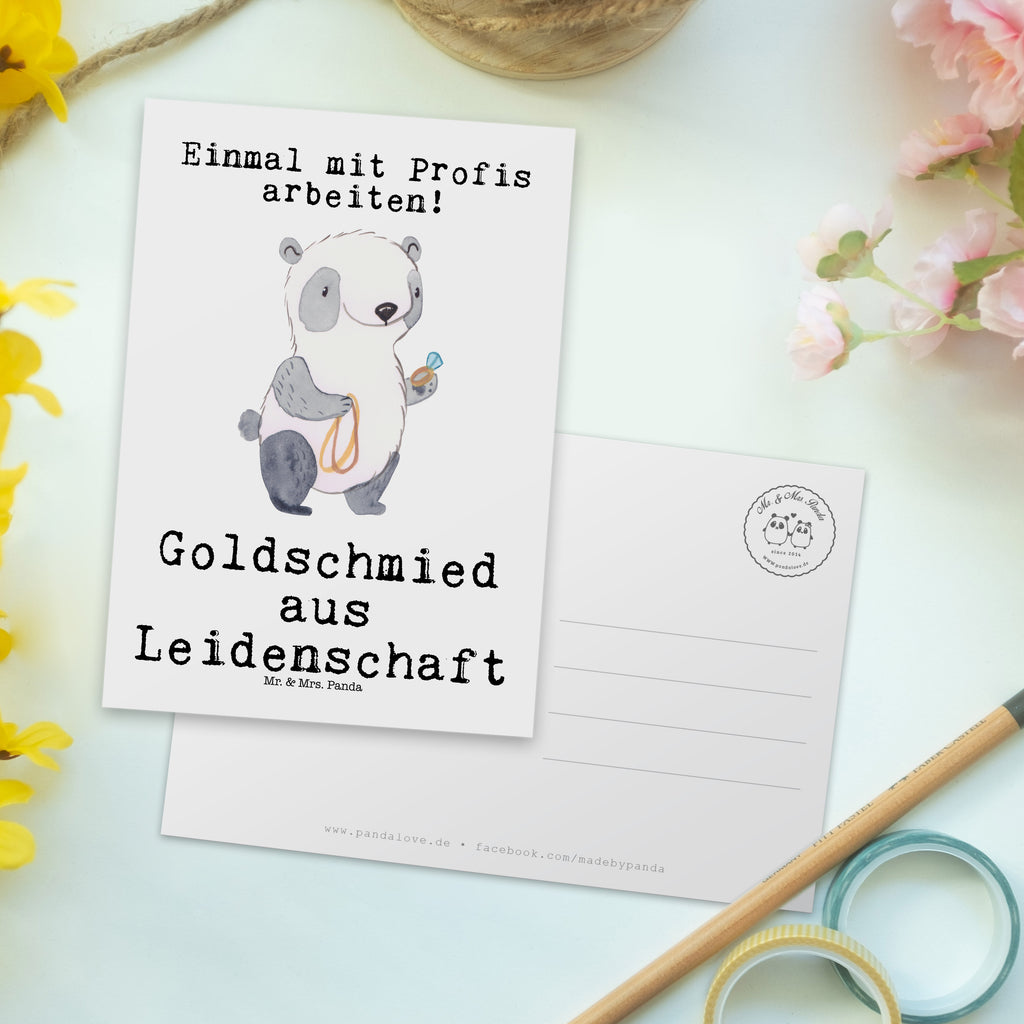 Postkarte Goldschmied aus Leidenschaft Geschenkkarte, Grußkarte, Karte, Einladung, Ansichtskarte, Geburtstagskarte, Einladungskarte, Dankeskarte, Beruf, Ausbildung, Jubiläum, Abschied, Rente, Kollege, Kollegin, Geschenk, Schenken, Arbeitskollege, Mitarbeiter, Firma, Danke, Dankeschön, Juwelier, Goldschmied, Schmied, Schmuckwarenhändler, Schmuckgeschäft, Eröffnung