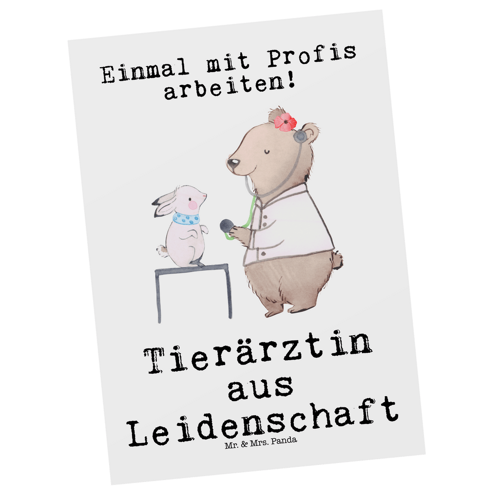 Postkarte Tierärztin aus Leidenschaft Geschenkkarte, Grußkarte, Karte, Einladung, Ansichtskarte, Geburtstagskarte, Einladungskarte, Beruf, Ausbildung, Jubiläum, Abschied, Rente, Kollege, Kollegin, Geschenk, Schenken, Arbeitskollege, Mitarbeiter, Firma, Danke, Dankeschön