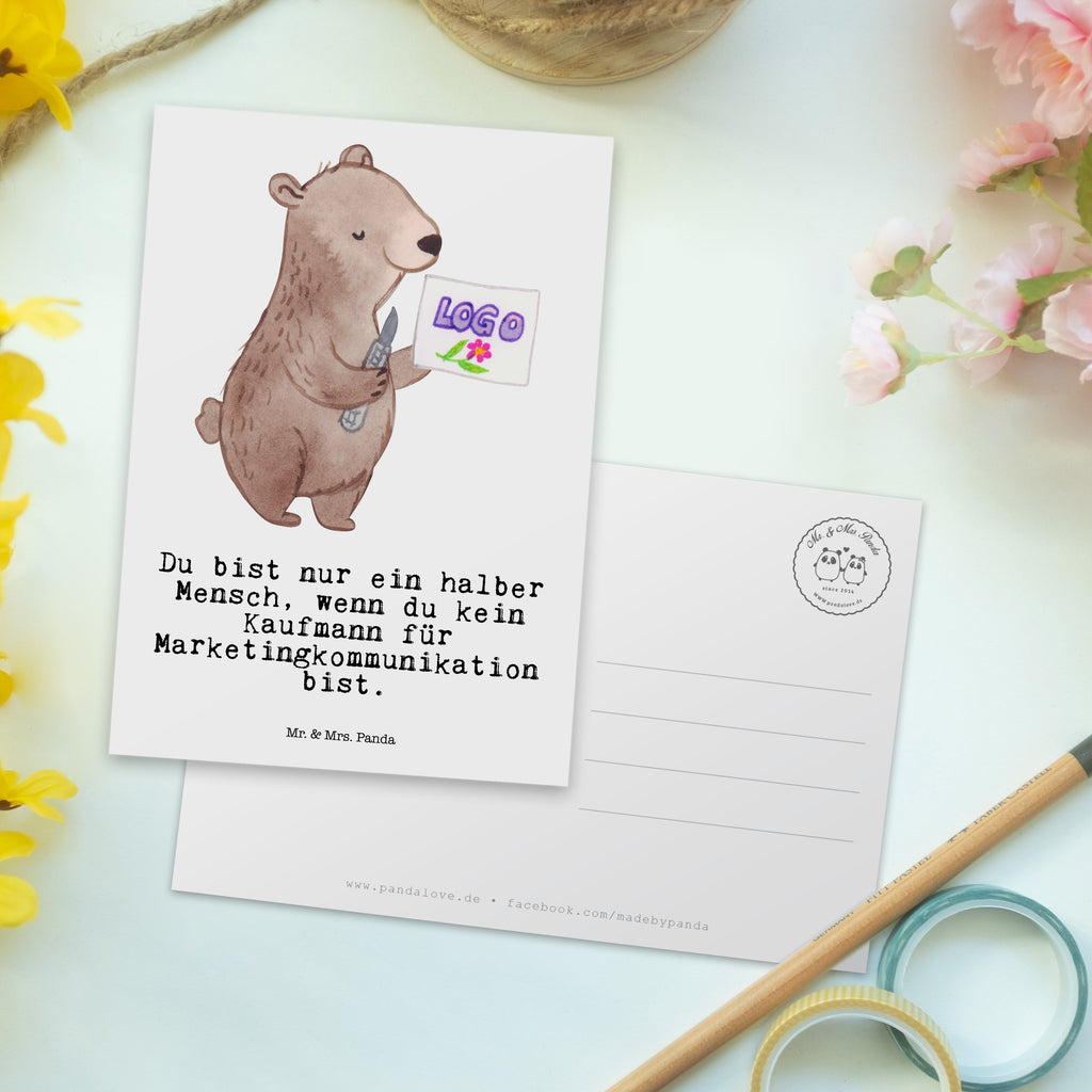 Postkarte Kaufmann für Marketingkommunikation mit Herz Geschenkkarte, Grußkarte, Karte, Einladung, Ansichtskarte, Geburtstagskarte, Einladungskarte, Dankeskarte, Beruf, Ausbildung, Jubiläum, Abschied, Rente, Kollege, Kollegin, Geschenk, Schenken, Arbeitskollege, Mitarbeiter, Firma, Danke, Dankeschön