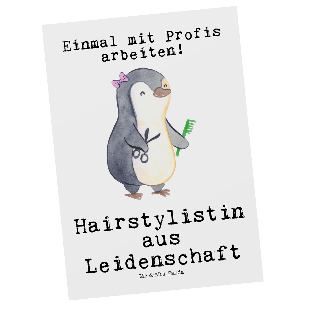 Postkarte Hairstylistin aus Leidenschaft Geschenkkarte, Grußkarte, Karte, Einladung, Ansichtskarte, Geburtstagskarte, Einladungskarte, Beruf, Ausbildung, Jubiläum, Abschied, Rente, Kollege, Kollegin, Geschenk, Schenken, Arbeitskollege, Mitarbeiter, Firma, Danke, Dankeschön, Frisörin, Haarstylistin, Hairstylistin, Friseursalon