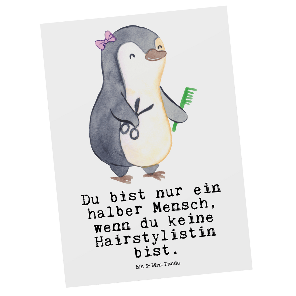 Postkarte Hairstylistin mit Herz Geschenkkarte, Grußkarte, Karte, Einladung, Ansichtskarte, Geburtstagskarte, Einladungskarte, Dankeskarte, Beruf, Ausbildung, Jubiläum, Abschied, Rente, Kollege, Kollegin, Geschenk, Schenken, Arbeitskollege, Mitarbeiter, Firma, Danke, Dankeschön, Frisörin, Haarstylistin, Hairstylistin, Friseursalon