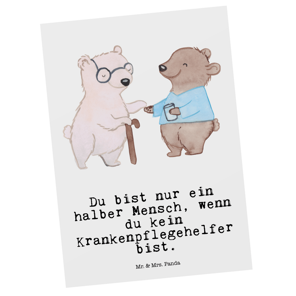 Postkarte Krankenpflegehelfer mit Herz Geschenkkarte, Grußkarte, Karte, Einladung, Ansichtskarte, Geburtstagskarte, Einladungskarte, Dankeskarte, Beruf, Ausbildung, Jubiläum, Abschied, Rente, Kollege, Kollegin, Geschenk, Schenken, Arbeitskollege, Mitarbeiter, Firma, Danke, Dankeschön, Krankenpflegehelfer, Pflegehelfer, Pflegekraft