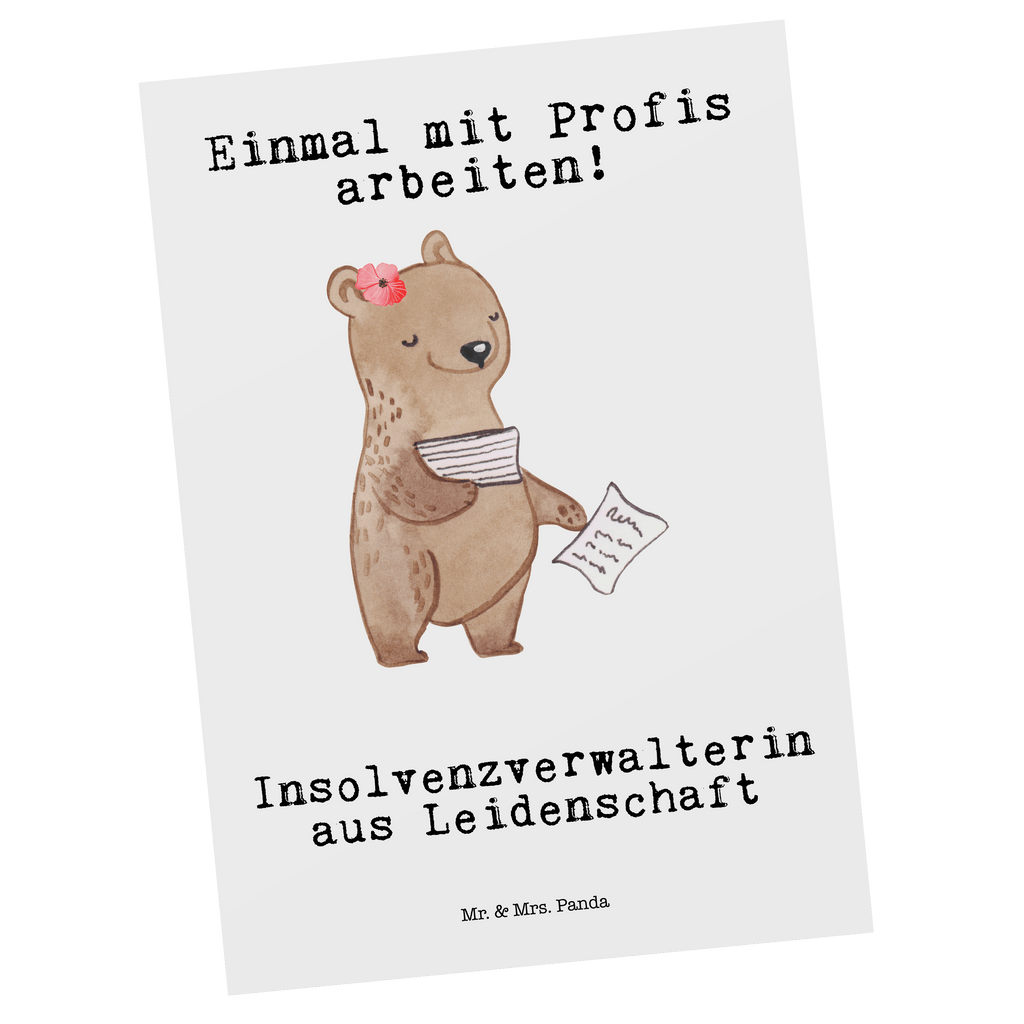 Postkarte Insolvenzverwalterin aus Leidenschaft Geschenkkarte, Grußkarte, Karte, Einladung, Ansichtskarte, Geburtstagskarte, Einladungskarte, Dankeskarte, Beruf, Ausbildung, Jubiläum, Abschied, Rente, Kollege, Kollegin, Geschenk, Schenken, Arbeitskollege, Mitarbeiter, Firma, Danke, Dankeschön