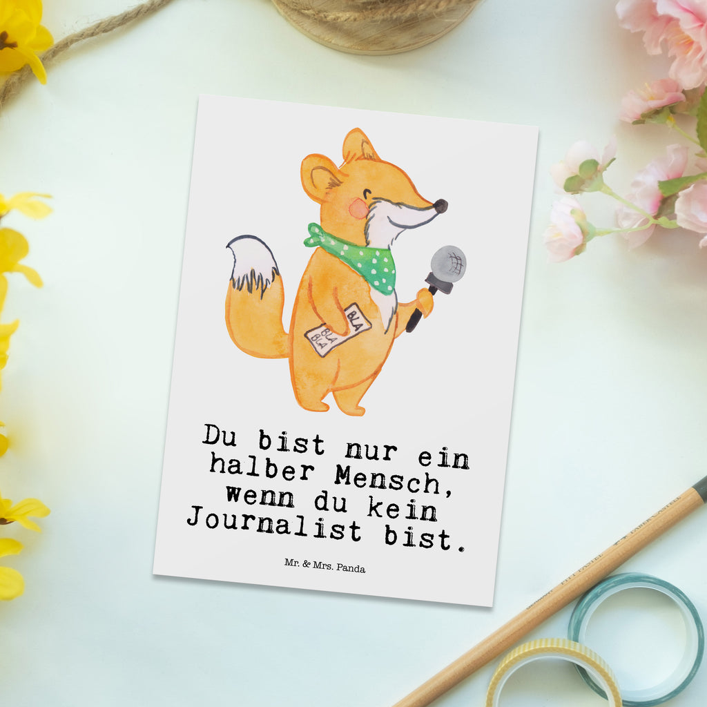 Postkarte Journalist mit Herz Geschenkkarte, Grußkarte, Karte, Einladung, Ansichtskarte, Geburtstagskarte, Einladungskarte, Beruf, Ausbildung, Jubiläum, Abschied, Rente, Kollege, Kollegin, Geschenk, Schenken, Arbeitskollege, Mitarbeiter, Firma, Danke, Dankeschön, Journalist, Reporter, Redakteur, Pressebüro, Studium