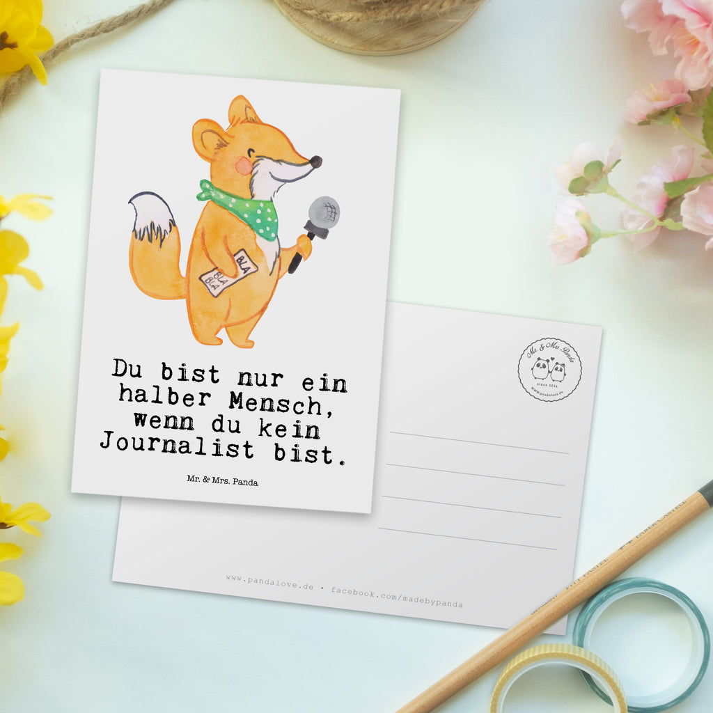 Postkarte Journalist mit Herz Geschenkkarte, Grußkarte, Karte, Einladung, Ansichtskarte, Geburtstagskarte, Einladungskarte, Beruf, Ausbildung, Jubiläum, Abschied, Rente, Kollege, Kollegin, Geschenk, Schenken, Arbeitskollege, Mitarbeiter, Firma, Danke, Dankeschön, Journalist, Reporter, Redakteur, Pressebüro, Studium
