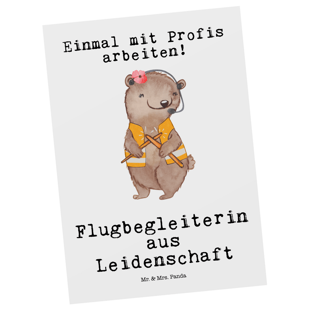 Postkarte Flugbegleiterin aus Leidenschaft Geschenkkarte, Grußkarte, Karte, Einladung, Ansichtskarte, Geburtstagskarte, Einladungskarte, Beruf, Ausbildung, Jubiläum, Abschied, Rente, Kollege, Kollegin, Geschenk, Schenken, Arbeitskollege, Mitarbeiter, Firma, Danke, Dankeschön, Flugbegleiterin, Stewardess, Flugstewardess, Flight-Attendant
