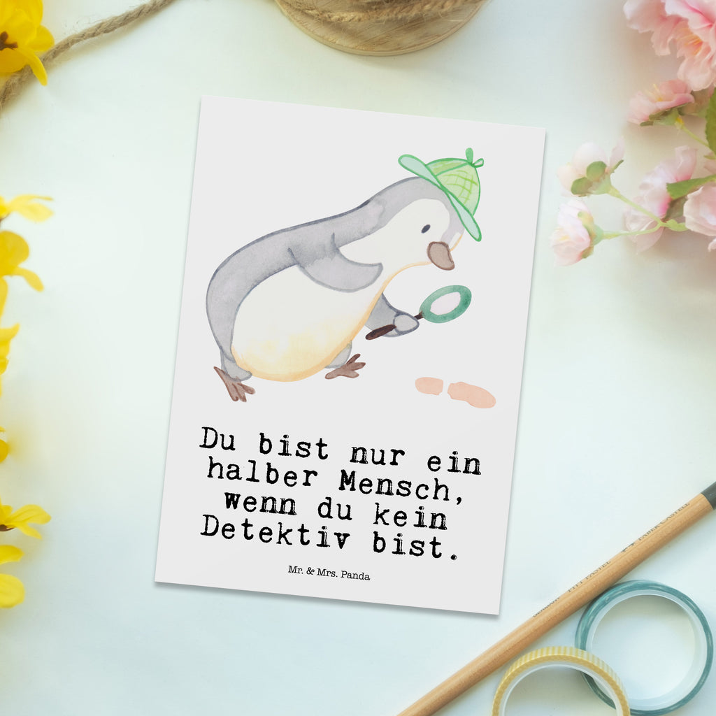 Postkarte Detektiv mit Herz Geschenkkarte, Grußkarte, Karte, Einladung, Ansichtskarte, Geburtstagskarte, Einladungskarte, Dankeskarte, Beruf, Ausbildung, Jubiläum, Abschied, Rente, Kollege, Kollegin, Geschenk, Schenken, Arbeitskollege, Mitarbeiter, Firma, Danke, Dankeschön, Detektiv, Ermittler, Agent, Privatdetektei, Berufsdetektiv, Wirtschaftsdetektei, Detektivausbildung, Spurensuche