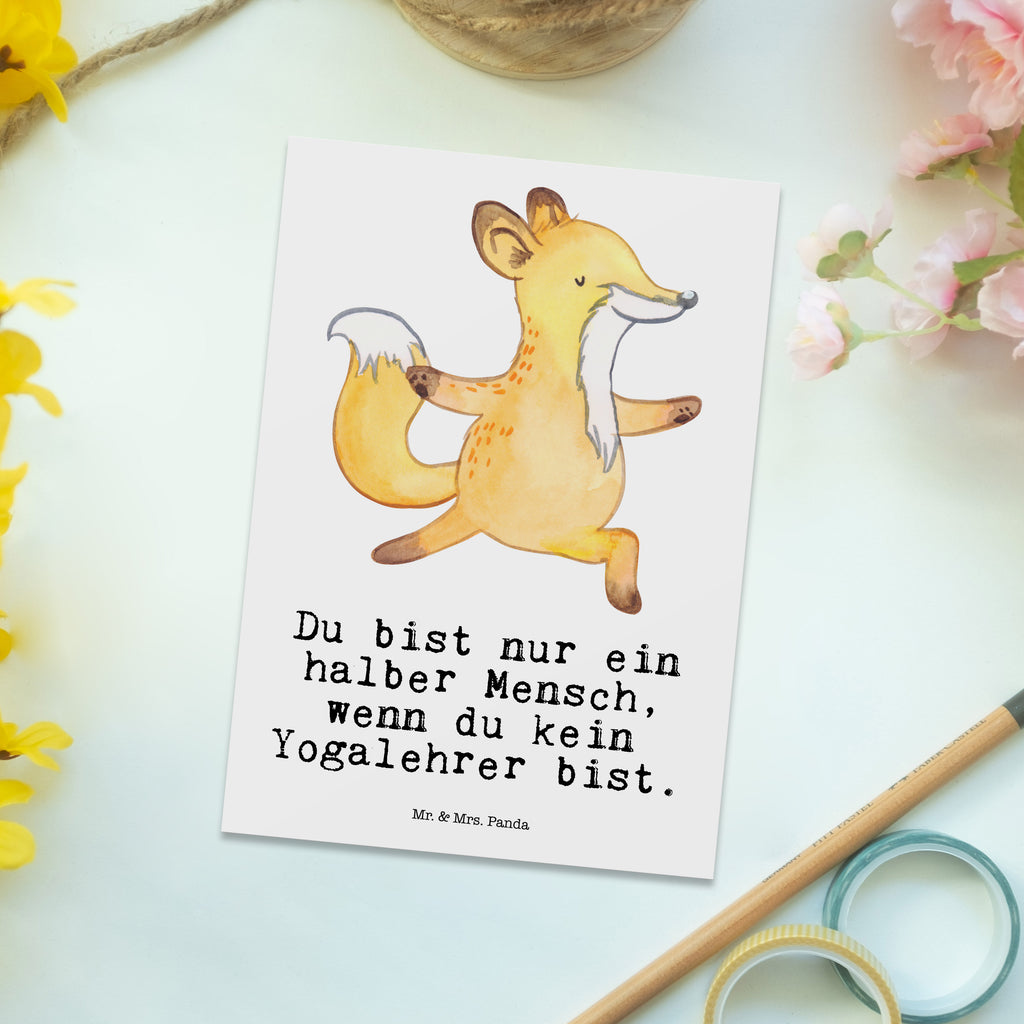 Postkarte Yogalehrer mit Herz Geschenkkarte, Grußkarte, Karte, Einladung, Ansichtskarte, Geburtstagskarte, Einladungskarte, Beruf, Ausbildung, Jubiläum, Abschied, Rente, Kollege, Kollegin, Geschenk, Schenken, Arbeitskollege, Mitarbeiter, Firma, Danke, Dankeschön