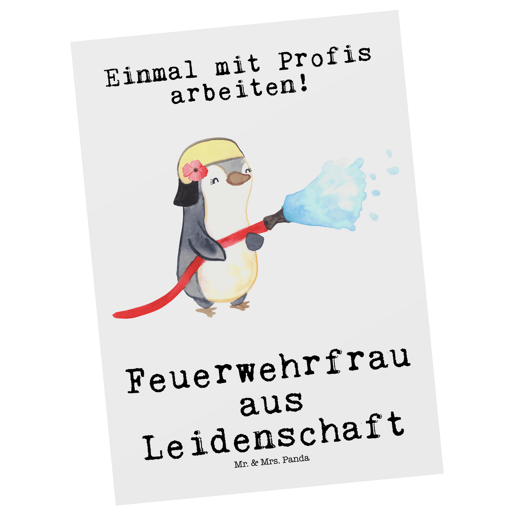 Postkarte Feuerwehrfrau aus Leidenschaft Geschenkkarte, Grußkarte, Karte, Einladung, Ansichtskarte, Geburtstagskarte, Einladungskarte, Beruf, Ausbildung, Jubiläum, Abschied, Rente, Kollege, Kollegin, Geschenk, Schenken, Arbeitskollege, Mitarbeiter, Firma, Danke, Dankeschön, Feuerwehrfrau, Feuerwehrhauptfrau, Brandschutz, Feuerwehr, freiwillige Feuerwehr