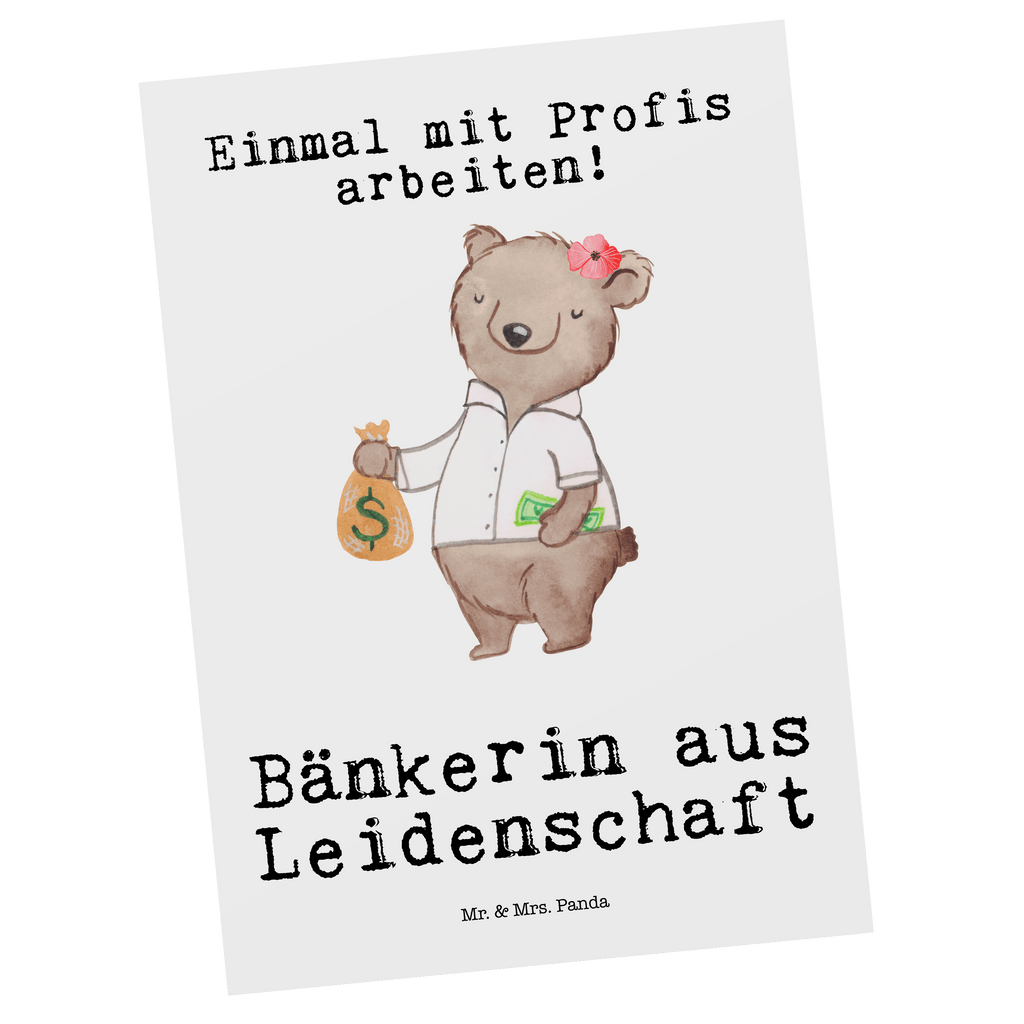 Postkarte Bänkerin aus Leidenschaft Geschenkkarte, Grußkarte, Karte, Einladung, Ansichtskarte, Geburtstagskarte, Einladungskarte, Beruf, Ausbildung, Jubiläum, Abschied, Rente, Kollege, Kollegin, Geschenk, Schenken, Arbeitskollege, Mitarbeiter, Firma, Danke, Dankeschön, Bänkerin, Bankfachfrau, Bankangestellte, Bankberaterin