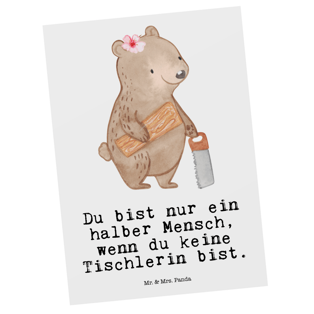 Postkarte Tischlerin mit Herz Geschenkkarte, Grußkarte, Karte, Einladung, Ansichtskarte, Geburtstagskarte, Einladungskarte, Beruf, Ausbildung, Jubiläum, Abschied, Rente, Kollege, Kollegin, Geschenk, Schenken, Arbeitskollege, Mitarbeiter, Firma, Danke, Dankeschön