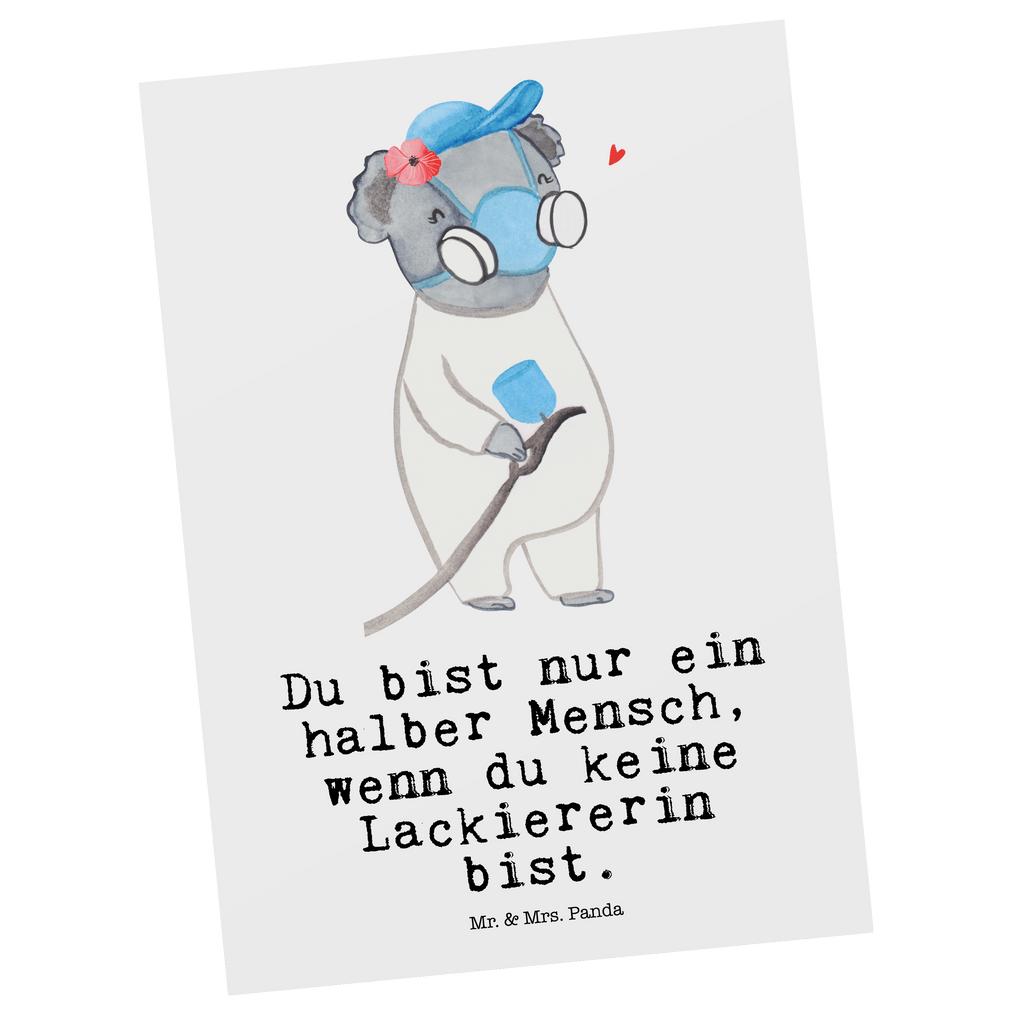 Postkarte Lackiererin mit Herz Geschenkkarte, Grußkarte, Karte, Einladung, Ansichtskarte, Geburtstagskarte, Einladungskarte, Dankeskarte, Beruf, Ausbildung, Jubiläum, Abschied, Rente, Kollege, Kollegin, Geschenk, Schenken, Arbeitskollege, Mitarbeiter, Firma, Danke, Dankeschön, Lackiererin, Lackierermeisterin, Werkstatt Lackiererin, Gesellenprüfung