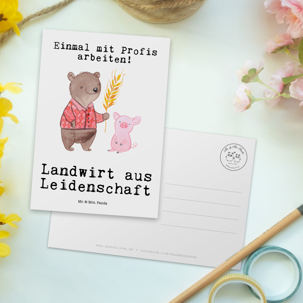 Postkarte Landwirt aus Leidenschaft Geschenkkarte, Grußkarte, Karte, Einladung, Ansichtskarte, Geburtstagskarte, Einladungskarte, Beruf, Ausbildung, Jubiläum, Abschied, Rente, Kollege, Kollegin, Geschenk, Schenken, Arbeitskollege, Mitarbeiter, Firma, Danke, Dankeschön, Landwirt; Bauer, Tierwirt, Agronom, Farmer, Bauernhof