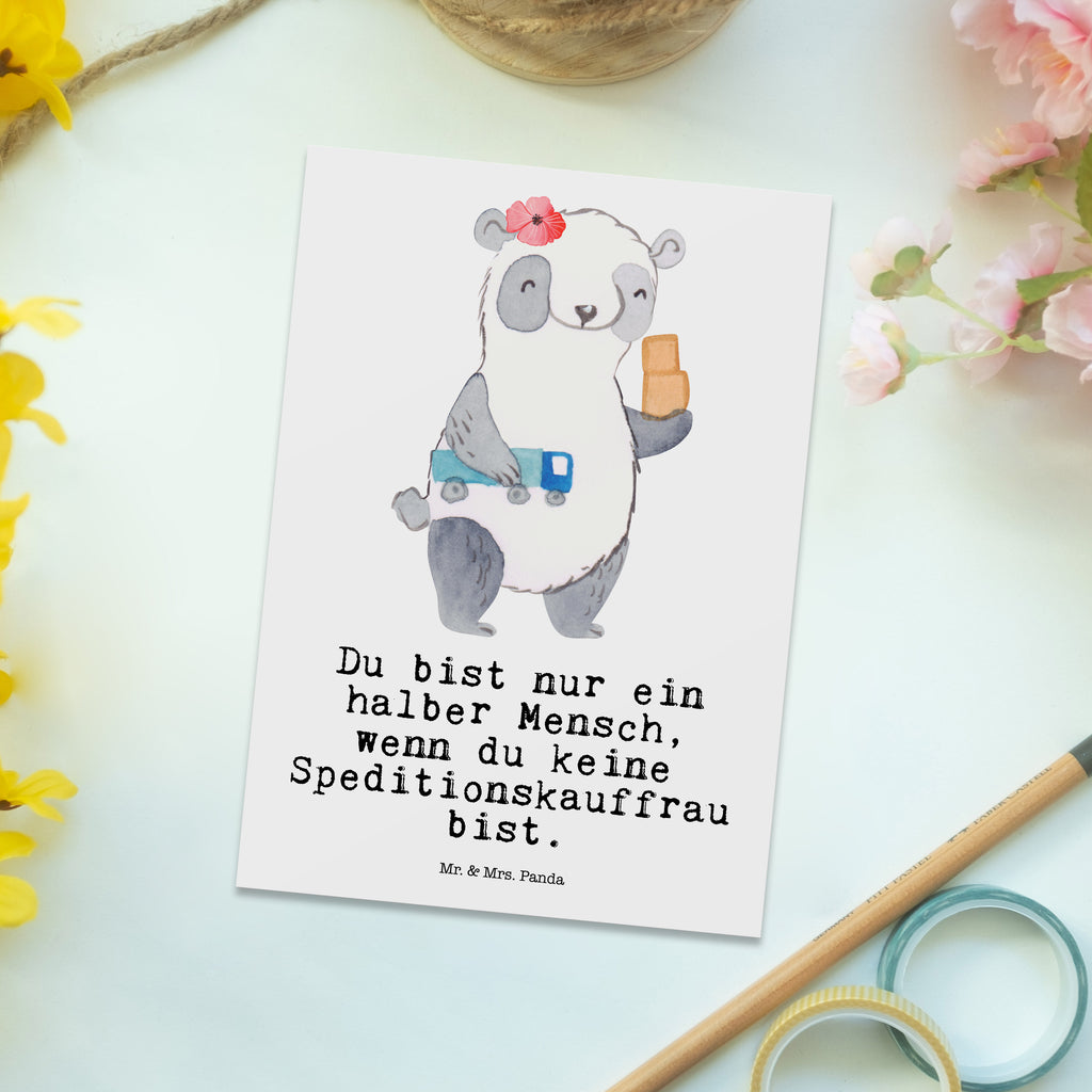 Postkarte Speditionskauffrau mit Herz Geschenkkarte, Grußkarte, Karte, Einladung, Ansichtskarte, Geburtstagskarte, Einladungskarte, Beruf, Ausbildung, Jubiläum, Abschied, Rente, Kollege, Kollegin, Geschenk, Schenken, Arbeitskollege, Mitarbeiter, Firma, Danke, Dankeschön