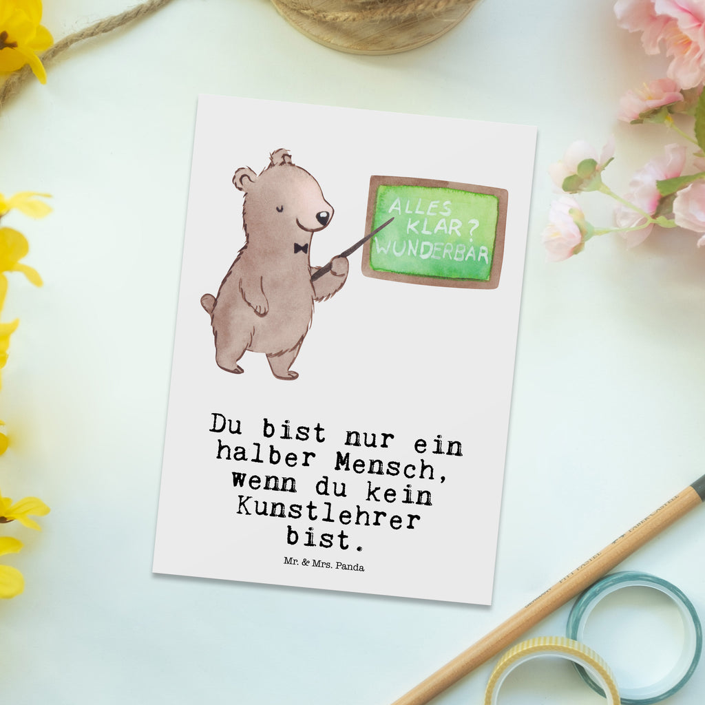 Postkarte Kunstlehrer mit Herz Geschenkkarte, Grußkarte, Karte, Einladung, Ansichtskarte, Geburtstagskarte, Einladungskarte, Beruf, Ausbildung, Jubiläum, Abschied, Rente, Kollege, Kollegin, Geschenk, Schenken, Arbeitskollege, Mitarbeiter, Firma, Danke, Dankeschön, Kunstlehrer, Kunstunterricht, Kunstschule
