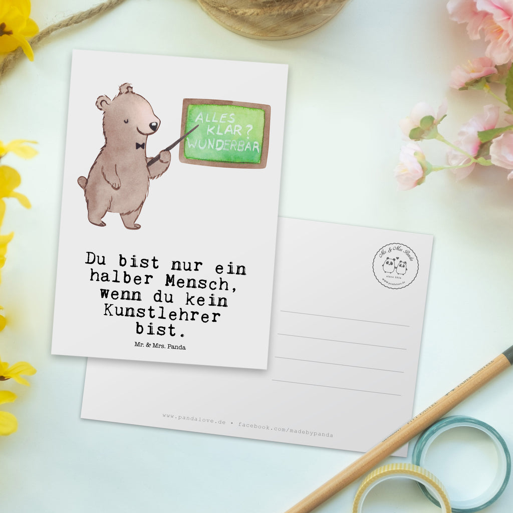Postkarte Kunstlehrer mit Herz Geschenkkarte, Grußkarte, Karte, Einladung, Ansichtskarte, Geburtstagskarte, Einladungskarte, Beruf, Ausbildung, Jubiläum, Abschied, Rente, Kollege, Kollegin, Geschenk, Schenken, Arbeitskollege, Mitarbeiter, Firma, Danke, Dankeschön, Kunstlehrer, Kunstunterricht, Kunstschule