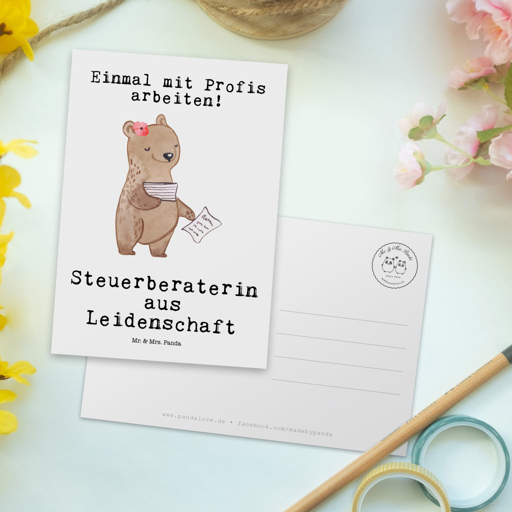 Postkarte Steuerberaterin aus Leidenschaft Geschenkkarte, Grußkarte, Karte, Einladung, Ansichtskarte, Geburtstagskarte, Einladungskarte, Beruf, Ausbildung, Jubiläum, Abschied, Rente, Kollege, Kollegin, Geschenk, Schenken, Arbeitskollege, Mitarbeiter, Firma, Danke, Dankeschön