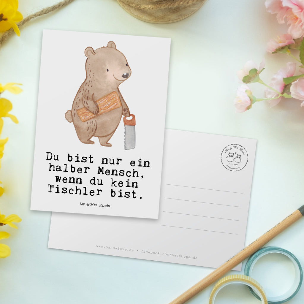 Postkarte Tischler mit Herz Geschenkkarte, Grußkarte, Karte, Einladung, Ansichtskarte, Geburtstagskarte, Einladungskarte, Dankeskarte, Beruf, Ausbildung, Jubiläum, Abschied, Rente, Kollege, Kollegin, Geschenk, Schenken, Arbeitskollege, Mitarbeiter, Firma, Danke, Dankeschön