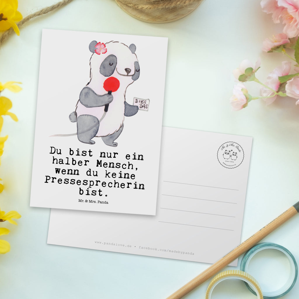 Postkarte Pressesprecherin mit Herz Geschenkkarte, Grußkarte, Karte, Einladung, Ansichtskarte, Geburtstagskarte, Einladungskarte, Dankeskarte, Beruf, Ausbildung, Jubiläum, Abschied, Rente, Kollege, Kollegin, Geschenk, Schenken, Arbeitskollege, Mitarbeiter, Firma, Danke, Dankeschön