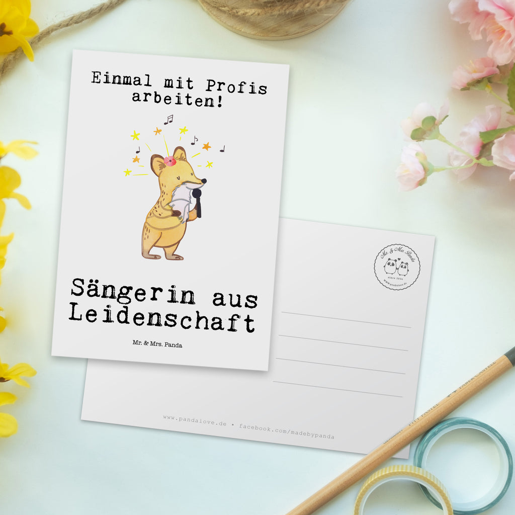 Postkarte Sängerin aus Leidenschaft Geschenkkarte, Grußkarte, Karte, Einladung, Ansichtskarte, Geburtstagskarte, Einladungskarte, Beruf, Ausbildung, Jubiläum, Abschied, Rente, Kollege, Kollegin, Geschenk, Schenken, Arbeitskollege, Mitarbeiter, Firma, Danke, Dankeschön