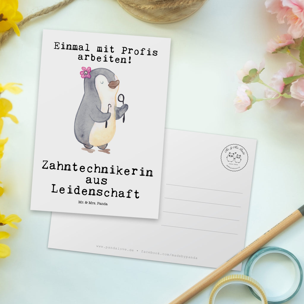 Postkarte Zahntechnikerin aus Leidenschaft Geschenkkarte, Grußkarte, Karte, Einladung, Ansichtskarte, Geburtstagskarte, Einladungskarte, Beruf, Ausbildung, Jubiläum, Abschied, Rente, Kollege, Kollegin, Geschenk, Schenken, Arbeitskollege, Mitarbeiter, Firma, Danke, Dankeschön