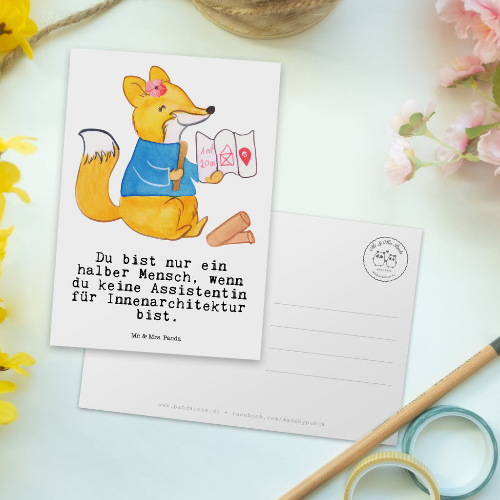 Postkarte Assistentin für Innenarchitektur mit Herz Geschenkkarte, Grußkarte, Karte, Einladung, Ansichtskarte, Geburtstagskarte, Einladungskarte, Dankeskarte, Beruf, Ausbildung, Jubiläum, Abschied, Rente, Kollege, Kollegin, Geschenk, Schenken, Arbeitskollege, Mitarbeiter, Firma, Danke, Dankeschön