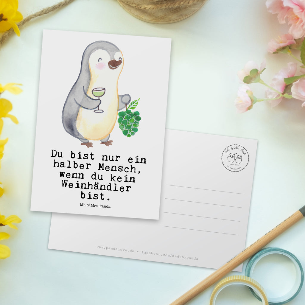 Postkarte Weinhändler mit Herz Geschenkkarte, Grußkarte, Karte, Einladung, Ansichtskarte, Geburtstagskarte, Einladungskarte, Dankeskarte, Beruf, Ausbildung, Jubiläum, Abschied, Rente, Kollege, Kollegin, Geschenk, Schenken, Arbeitskollege, Mitarbeiter, Firma, Danke, Dankeschön