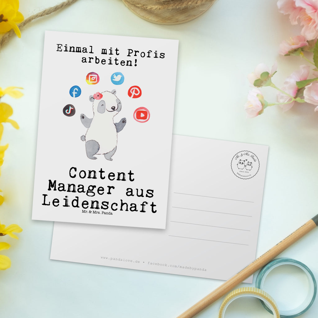 Postkarte Content Manager aus Leidenschaft Geschenkkarte, Grußkarte, Karte, Einladung, Ansichtskarte, Geburtstagskarte, Einladungskarte, Dankeskarte, Beruf, Ausbildung, Jubiläum, Abschied, Rente, Kollege, Kollegin, Geschenk, Schenken, Arbeitskollege, Mitarbeiter, Firma, Danke, Dankeschön