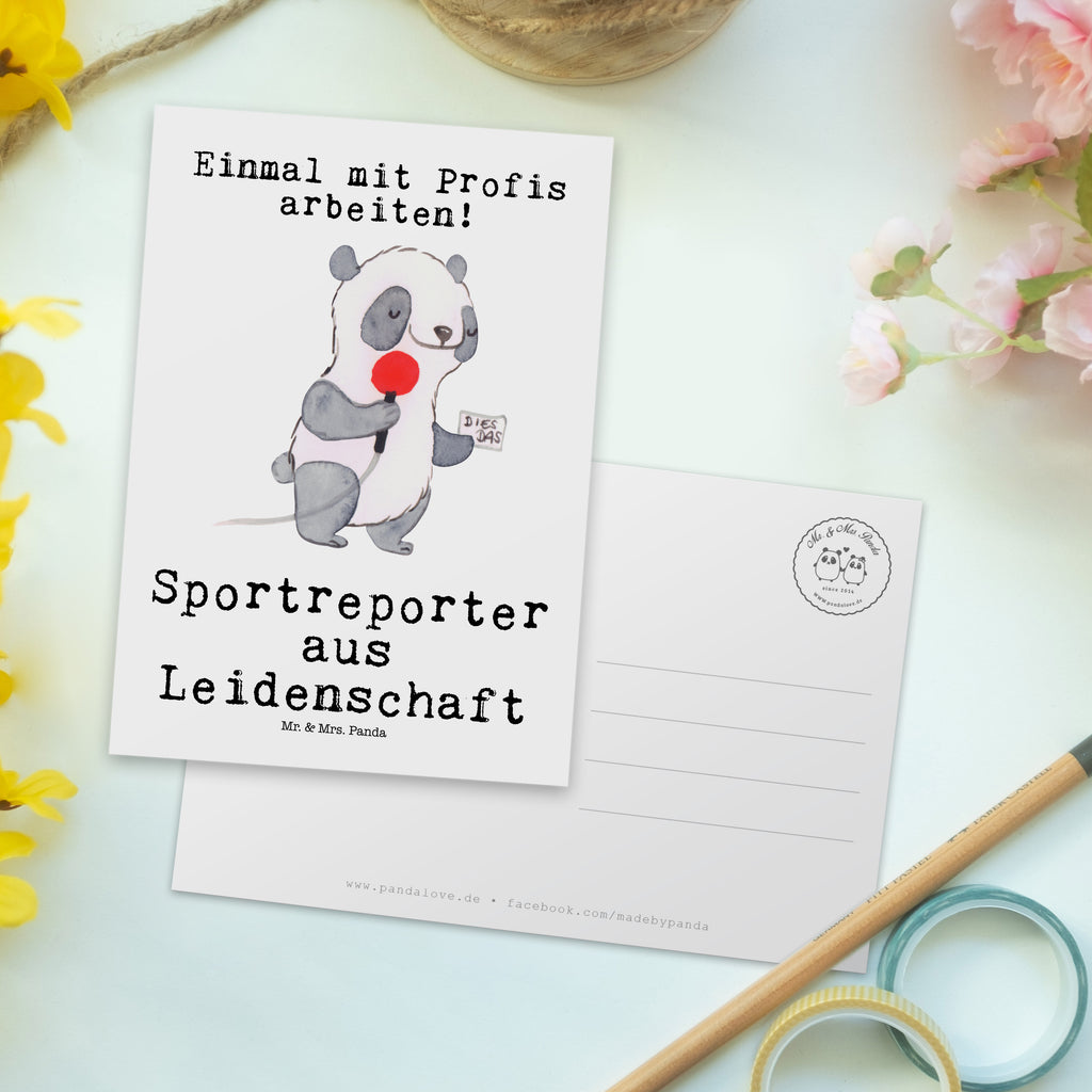 Postkarte Sportreporter aus Leidenschaft Geschenkkarte, Grußkarte, Karte, Einladung, Ansichtskarte, Geburtstagskarte, Einladungskarte, Dankeskarte, Beruf, Ausbildung, Jubiläum, Abschied, Rente, Kollege, Kollegin, Geschenk, Schenken, Arbeitskollege, Mitarbeiter, Firma, Danke, Dankeschön