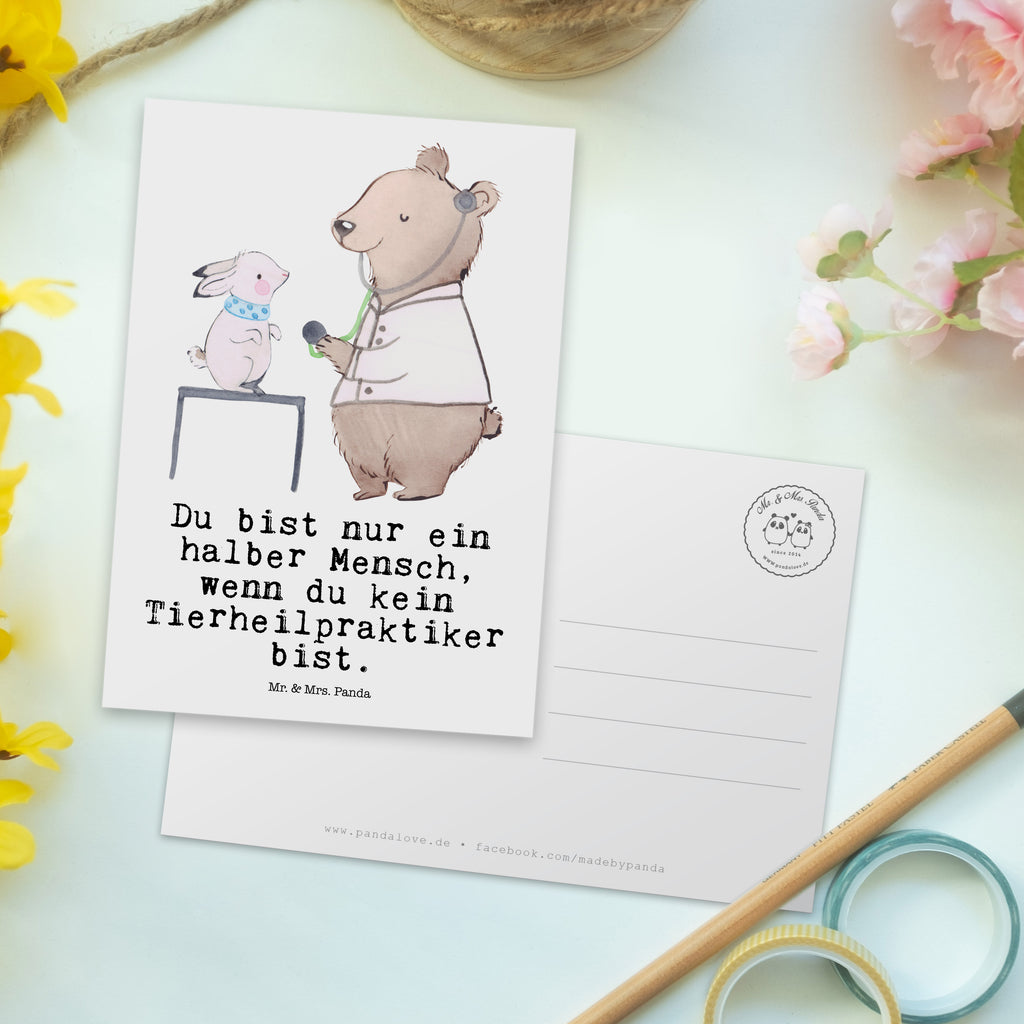 Postkarte Tierheilpraktiker mit Herz Geschenkkarte, Grußkarte, Karte, Einladung, Ansichtskarte, Geburtstagskarte, Einladungskarte, Beruf, Ausbildung, Jubiläum, Abschied, Rente, Kollege, Kollegin, Geschenk, Schenken, Arbeitskollege, Mitarbeiter, Firma, Danke, Dankeschön