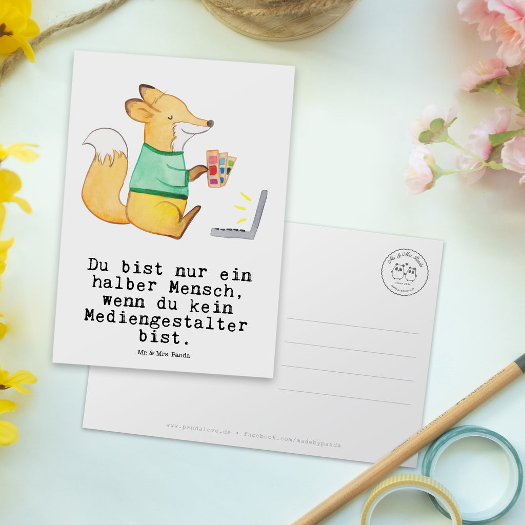 Postkarte Mediengestalter mit Herz Geschenkkarte, Grußkarte, Karte, Einladung, Ansichtskarte, Geburtstagskarte, Einladungskarte, Dankeskarte, Beruf, Ausbildung, Jubiläum, Abschied, Rente, Kollege, Kollegin, Geschenk, Schenken, Arbeitskollege, Mitarbeiter, Firma, Danke, Dankeschön, Grafiker, Designer, Mediengestalter, Grafikdesigner