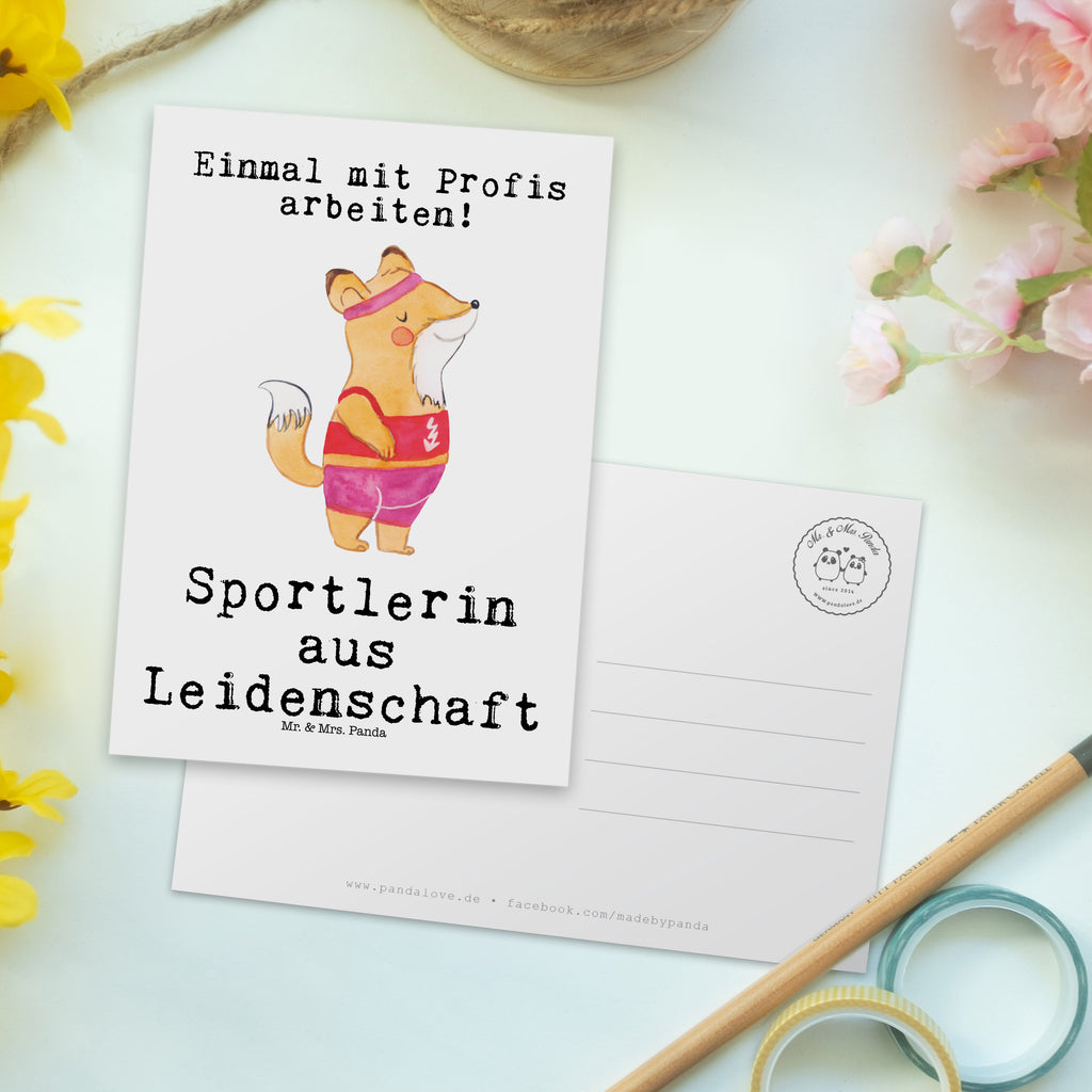 Postkarte Sportlerin aus Leidenschaft Geschenkkarte, Grußkarte, Karte, Einladung, Ansichtskarte, Geburtstagskarte, Einladungskarte, Dankeskarte, Beruf, Ausbildung, Jubiläum, Abschied, Rente, Kollege, Kollegin, Geschenk, Schenken, Arbeitskollege, Mitarbeiter, Firma, Danke, Dankeschön