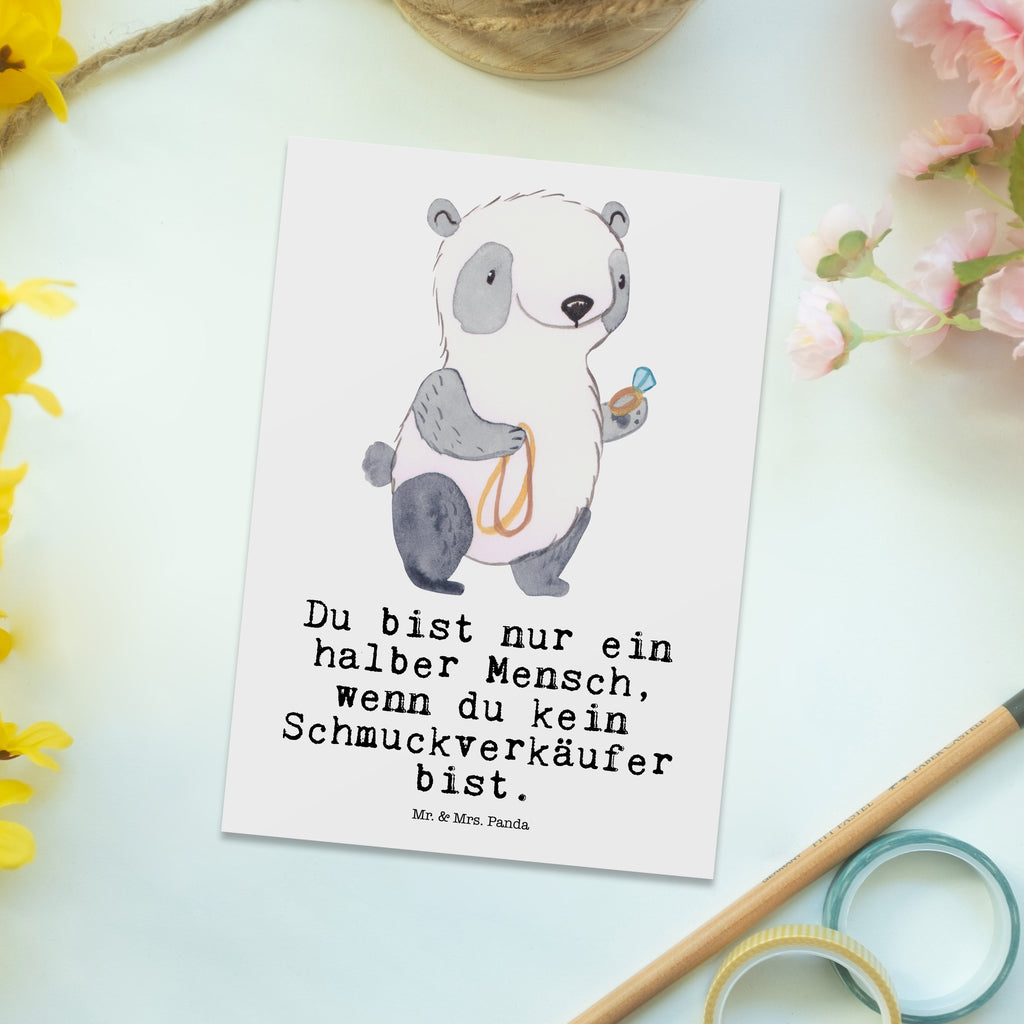 Postkarte Schmuckverkäufer mit Herz Geschenkkarte, Grußkarte, Karte, Einladung, Ansichtskarte, Geburtstagskarte, Einladungskarte, Beruf, Ausbildung, Jubiläum, Abschied, Rente, Kollege, Kollegin, Geschenk, Schenken, Arbeitskollege, Mitarbeiter, Firma, Danke, Dankeschön, Schmuckverkäufer, Juwelier, Goldschmied, Schmied, Schmuckwarenhändler, Schmuckgeschäft, Eröffnung