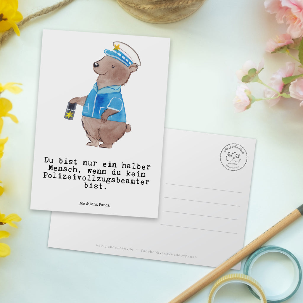 Postkarte Polizeivollzugsbeamter mit Herz Geschenkkarte, Grußkarte, Karte, Einladung, Ansichtskarte, Geburtstagskarte, Einladungskarte, Dankeskarte, Beruf, Ausbildung, Jubiläum, Abschied, Rente, Kollege, Kollegin, Geschenk, Schenken, Arbeitskollege, Mitarbeiter, Firma, Danke, Dankeschön, Polizeivollzugsbeamter, Polizist, Polizei