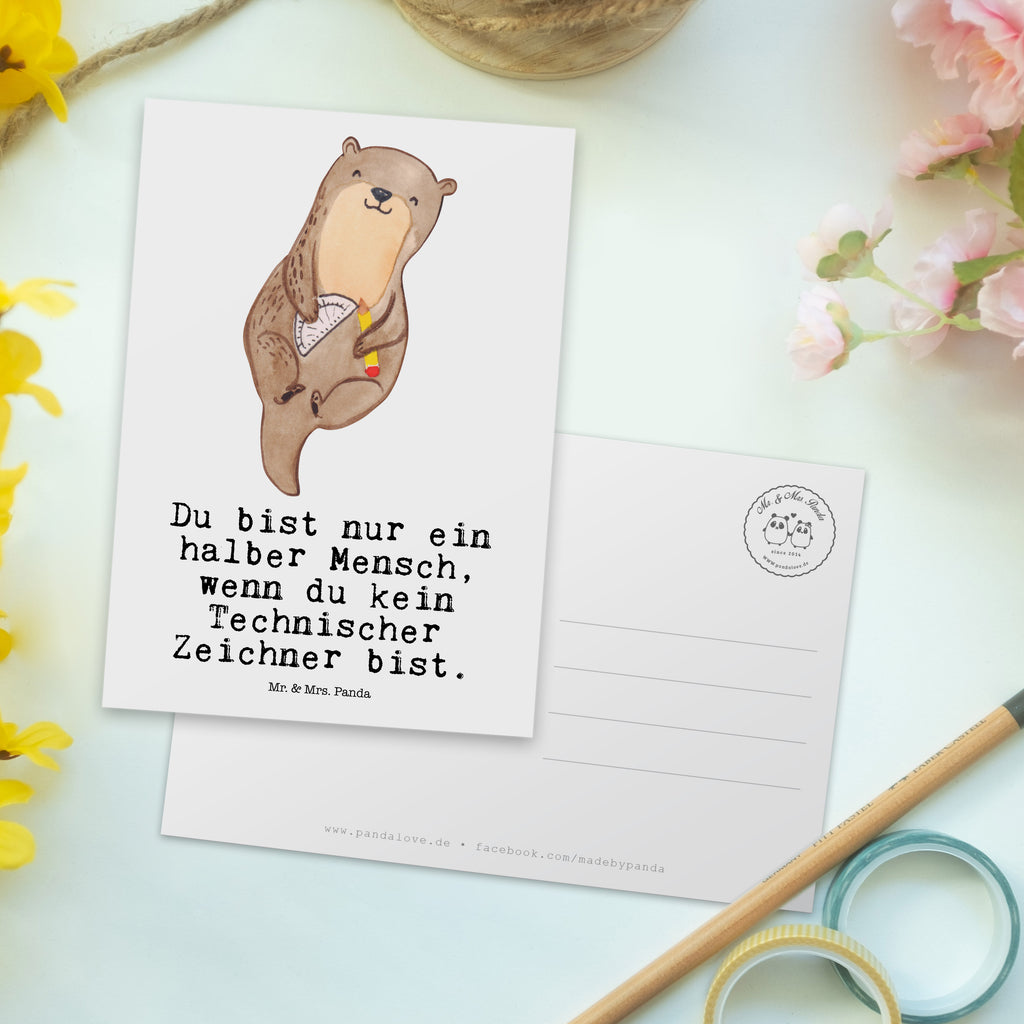 Postkarte Technischer Zeichner mit Herz Geschenkkarte, Grußkarte, Karte, Einladung, Ansichtskarte, Geburtstagskarte, Einladungskarte, Dankeskarte, Beruf, Ausbildung, Jubiläum, Abschied, Rente, Kollege, Kollegin, Geschenk, Schenken, Arbeitskollege, Mitarbeiter, Firma, Danke, Dankeschön