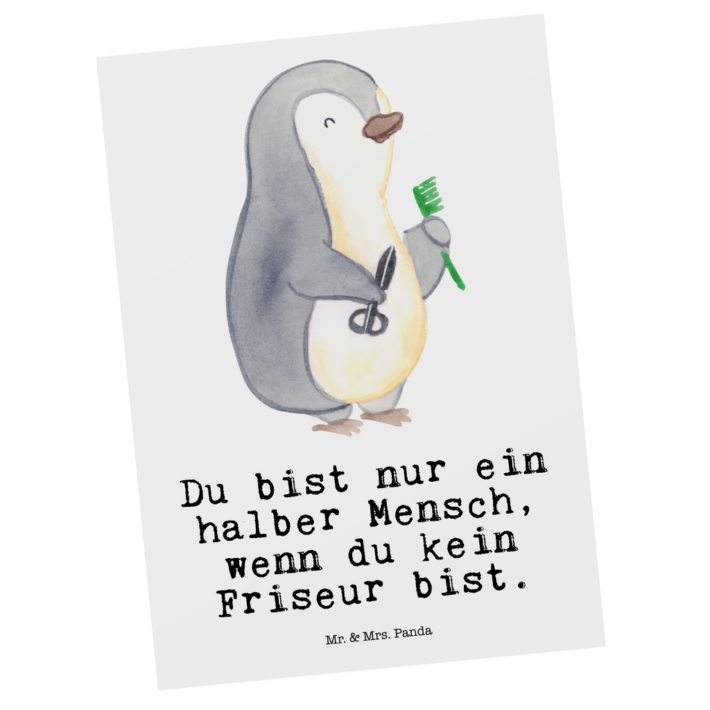 Postkarte Friseur mit Herz Geschenkkarte, Grußkarte, Karte, Einladung, Ansichtskarte, Geburtstagskarte, Einladungskarte, Beruf, Ausbildung, Jubiläum, Abschied, Rente, Kollege, Kollegin, Geschenk, Schenken, Arbeitskollege, Mitarbeiter, Firma, Danke, Dankeschön, Frisör, Haarstylist, Frisörbesuch, Friseursalon, Barbier, Coiffeur, Eröffnung Friseur