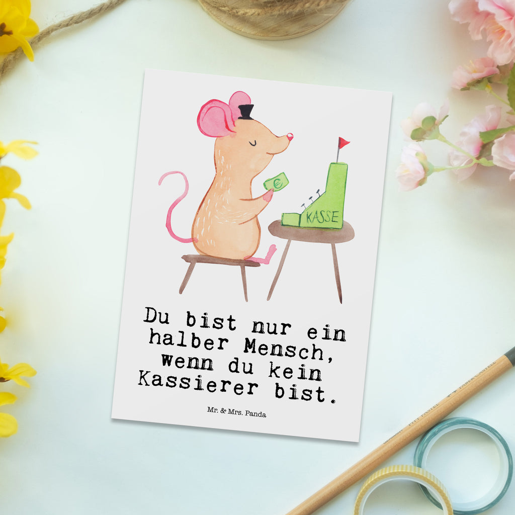 Postkarte Kassierer mit Herz Geschenkkarte, Grußkarte, Karte, Einladung, Ansichtskarte, Geburtstagskarte, Einladungskarte, Dankeskarte, Beruf, Ausbildung, Jubiläum, Abschied, Rente, Kollege, Kollegin, Geschenk, Schenken, Arbeitskollege, Mitarbeiter, Firma, Danke, Dankeschön, Kassierer, Kassenwart, Mitarbeiter Kasse