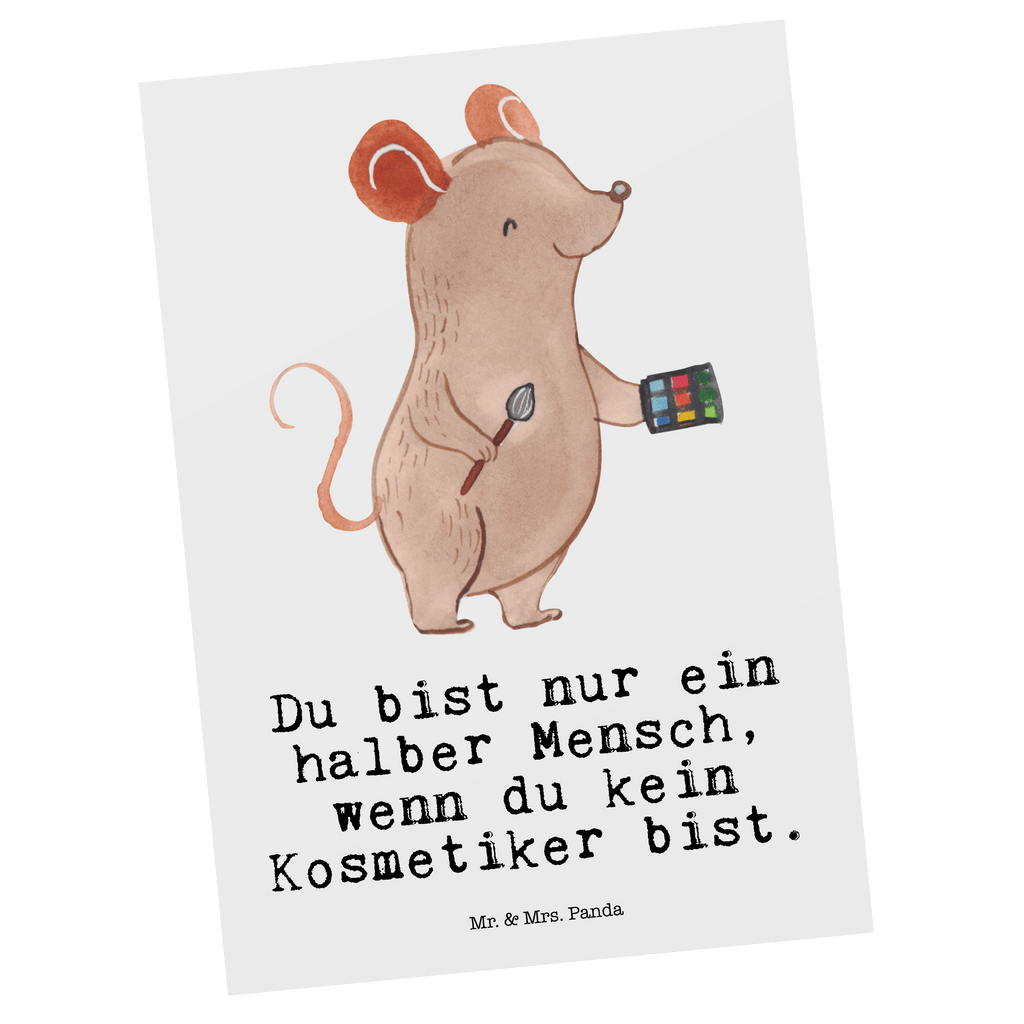 Postkarte Kosmetiker mit Herz Geschenkkarte, Grußkarte, Karte, Einladung, Ansichtskarte, Geburtstagskarte, Einladungskarte, Beruf, Ausbildung, Jubiläum, Abschied, Rente, Kollege, Kollegin, Geschenk, Schenken, Arbeitskollege, Mitarbeiter, Firma, Danke, Dankeschön, Kosmetiker, Make Up Artist, Maskenbildner, Visagist, Beauty Salon, Kosmetikstudio, Eröffnung