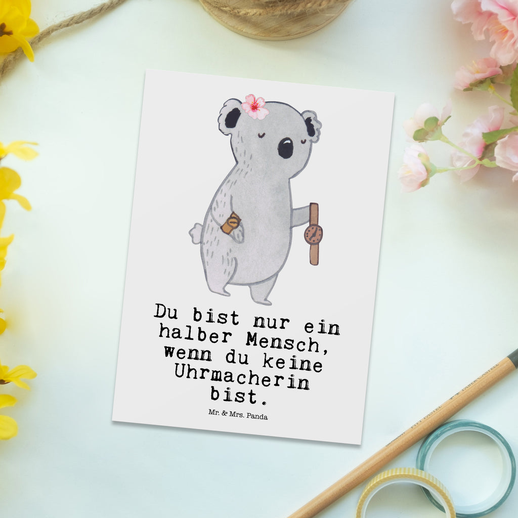 Postkarte Uhrmacherin mit Herz Geschenkkarte, Grußkarte, Karte, Einladung, Ansichtskarte, Geburtstagskarte, Einladungskarte, Dankeskarte, Beruf, Ausbildung, Jubiläum, Abschied, Rente, Kollege, Kollegin, Geschenk, Schenken, Arbeitskollege, Mitarbeiter, Firma, Danke, Dankeschön