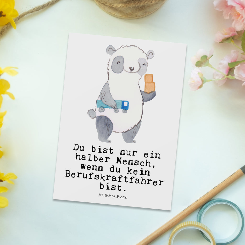 Postkarte Berufskraftfahrer mit Herz Geschenkkarte, Grußkarte, Karte, Einladung, Ansichtskarte, Geburtstagskarte, Einladungskarte, Beruf, Ausbildung, Jubiläum, Abschied, Rente, Kollege, Kollegin, Geschenk, Schenken, Arbeitskollege, Mitarbeiter, Firma, Danke, Dankeschön