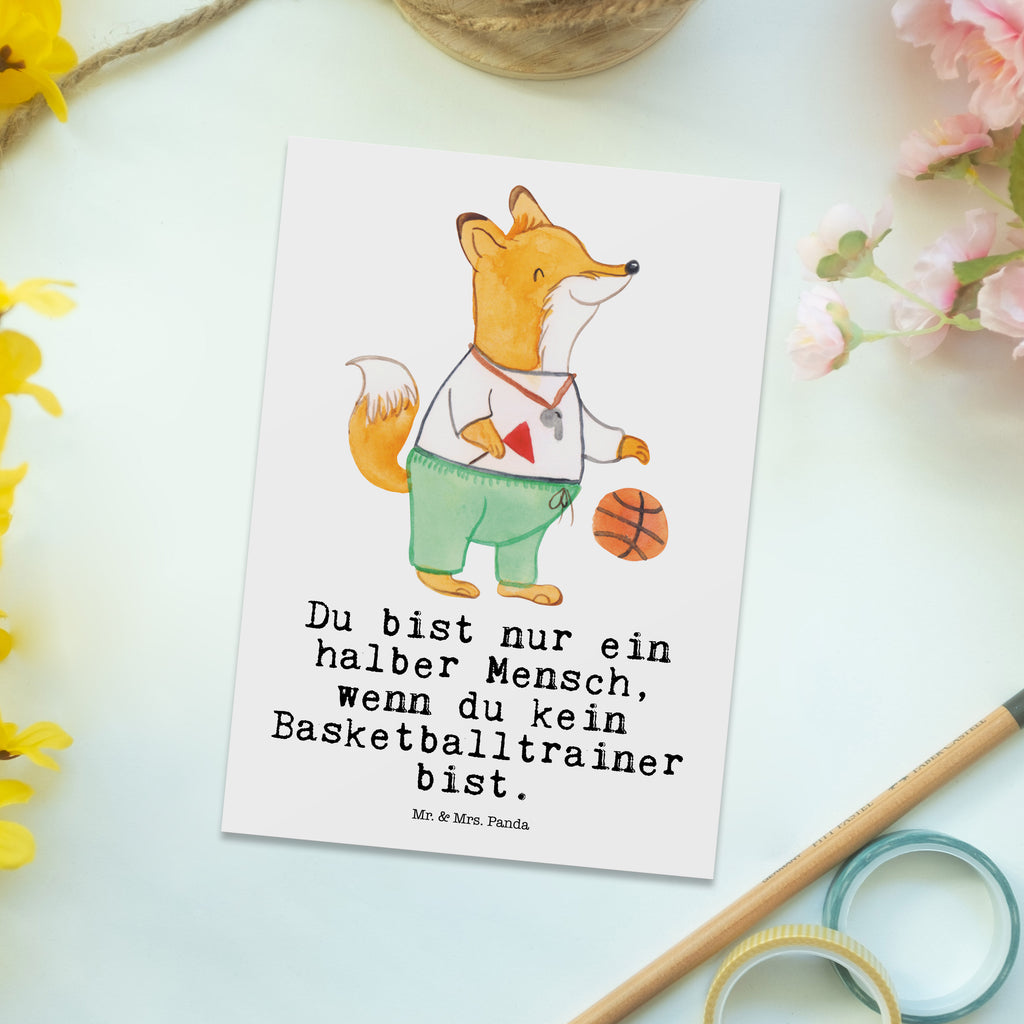 Postkarte Basketballtrainer mit Herz Geschenkkarte, Grußkarte, Karte, Einladung, Ansichtskarte, Geburtstagskarte, Einladungskarte, Dankeskarte, Beruf, Ausbildung, Jubiläum, Abschied, Rente, Kollege, Kollegin, Geschenk, Schenken, Arbeitskollege, Mitarbeiter, Firma, Danke, Dankeschön, Basketballtrainer, Basketball, Sport, Ballsport, Basketballcoach, Basketballer, Verein