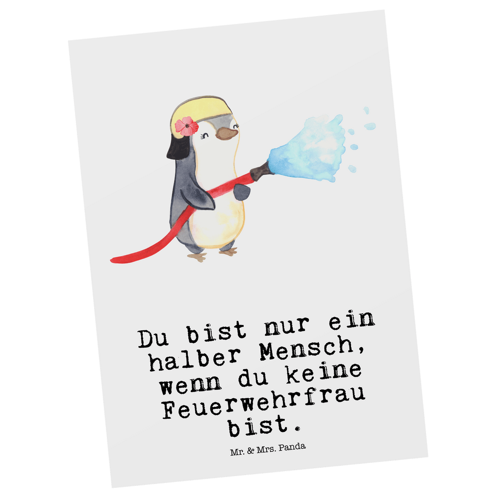 Postkarte Feuerwehrfrau mit Herz Geschenkkarte, Grußkarte, Karte, Einladung, Ansichtskarte, Geburtstagskarte, Einladungskarte, Beruf, Ausbildung, Jubiläum, Abschied, Rente, Kollege, Kollegin, Geschenk, Schenken, Arbeitskollege, Mitarbeiter, Firma, Danke, Dankeschön, Feuerwehrfrau, Feuerwehrhauptfrau, Brandschutz, Feuerwehr, freiwillige Feuerwehr